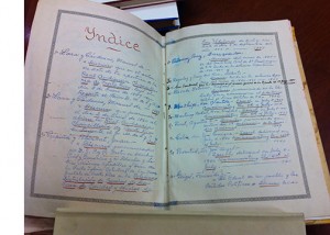 Index and inventory created by Luisa Géigel of the titles and location of all the books in the Géigel collection in her home in San Juan, PR