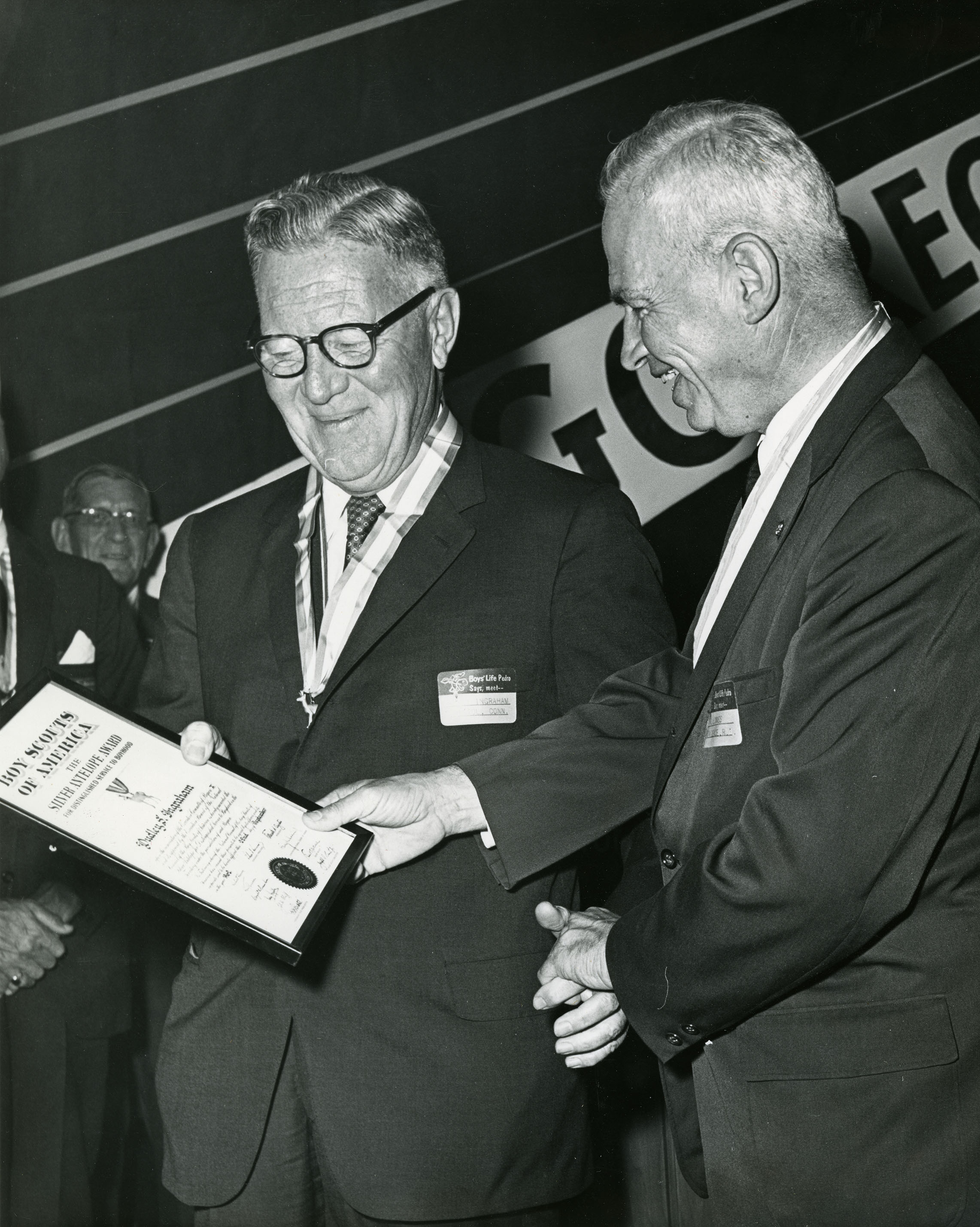 Dudley Ingraham (right), President of the E. Ingraham Company
