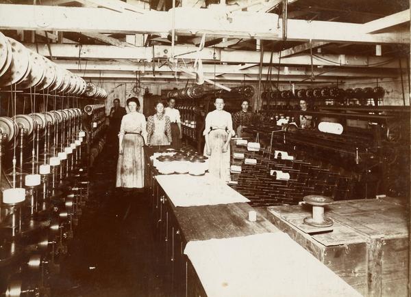 Unidentified women workers for Ansonia Brass and Copper Company in September 1899