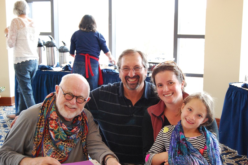 Tomie dePaola with Greg, Jessica and Ella Colati