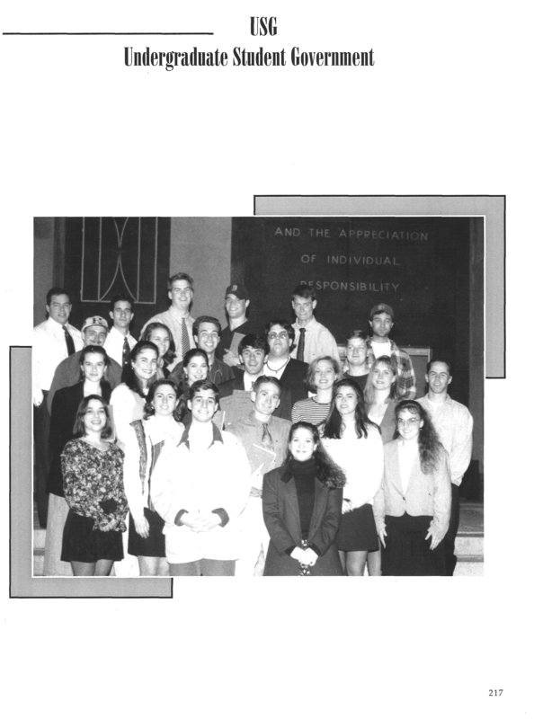 1995 Nutmeg Yearbook Photo of the Associated Student Government