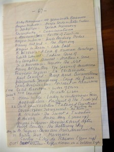 A list of books from the Marshall Collection. (James Marshall Papers. Box 21:folder 303). All rights reserved. No reproduction of any kind allowed.
